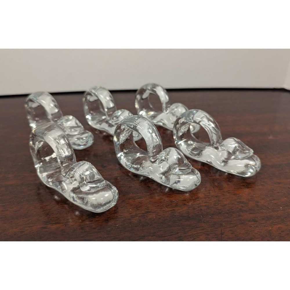 Vintage Glas von Marion Walona Crystal Napkin Rings Napkin Shoes Set of 6 Box